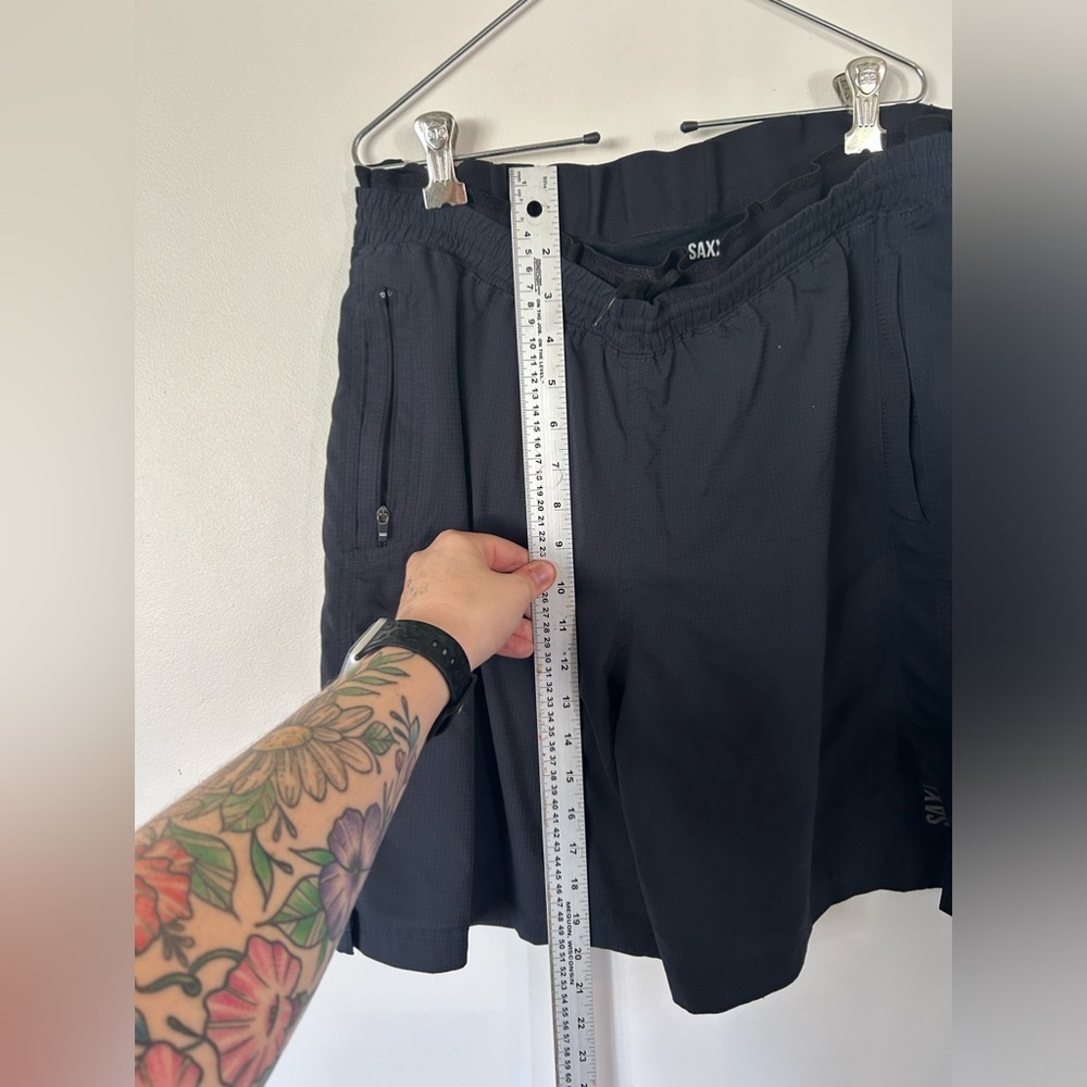 Saax Mens Black Kinetic Train 2N1 Lined Gym Ballpark Pouch Shorts Size Medium - Picture 6 of 8